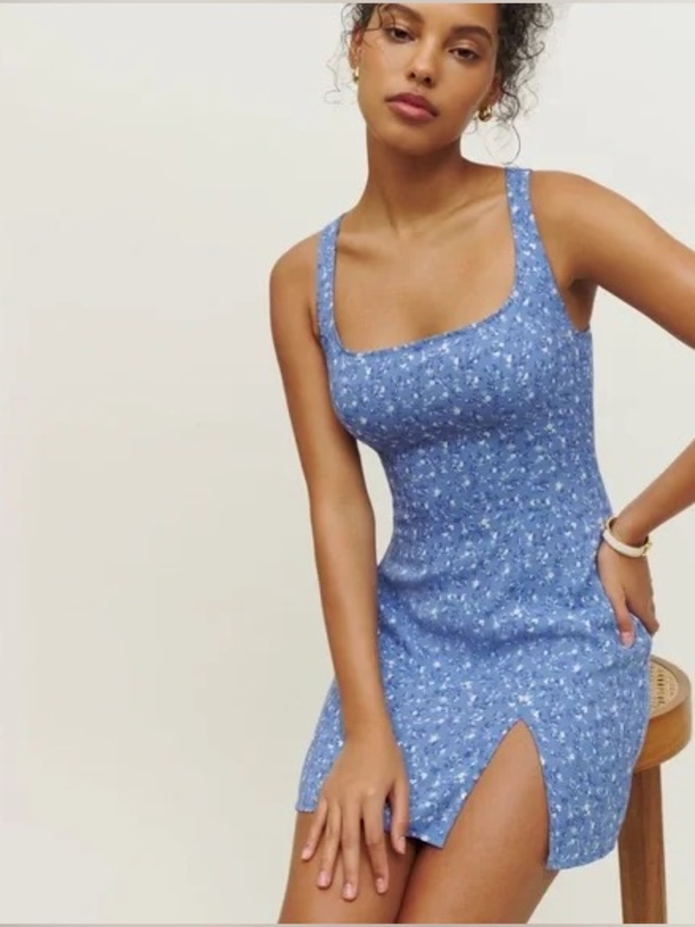 Reformation Noha Mini Dress Eve Blue Floral Size 4
